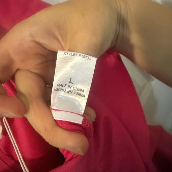 NWT Andree by Unit‎ Hot Pink Shorts Romper Size Large Off-Shoulder Ruffled - Picture 12 of 13